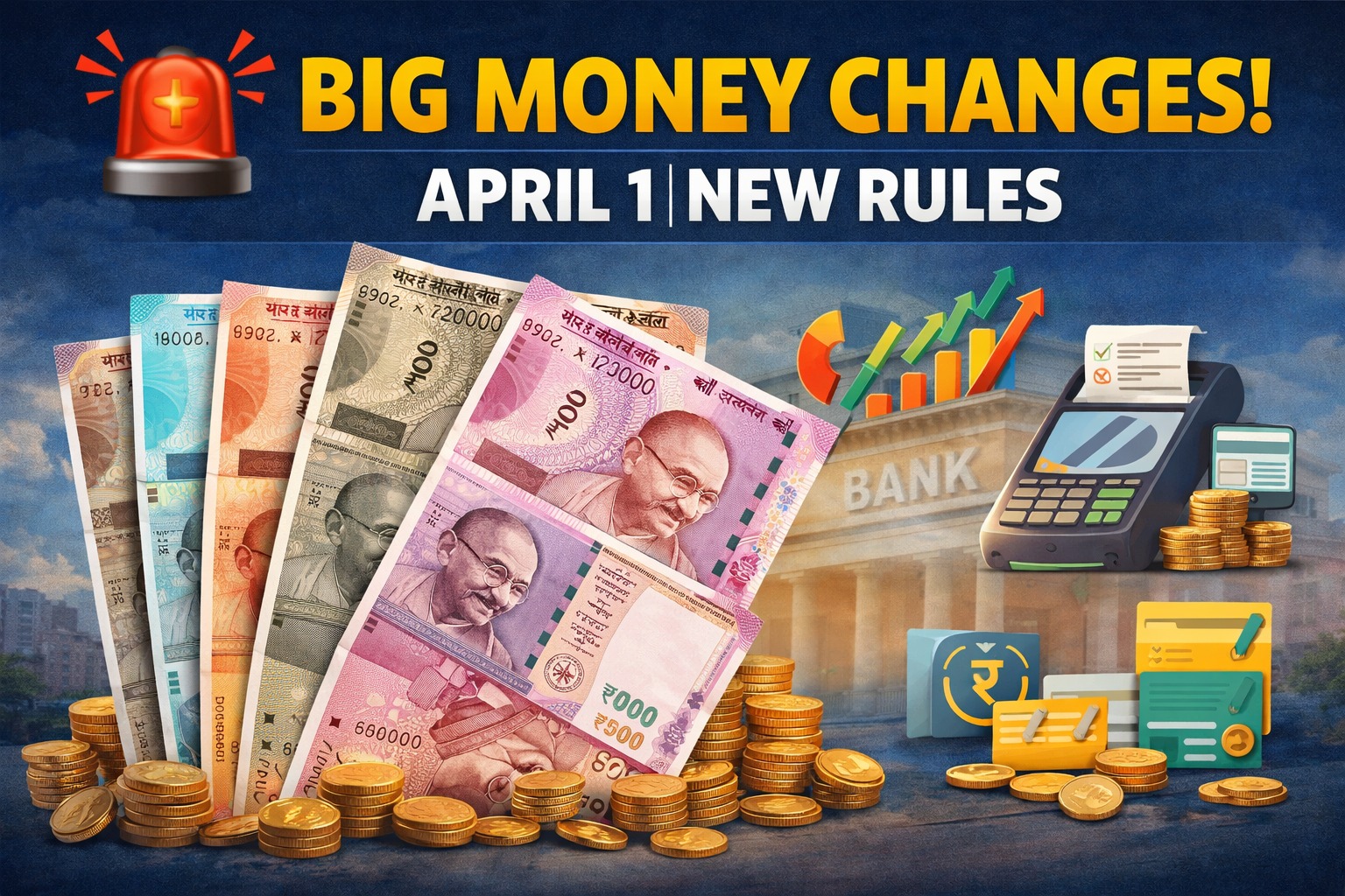 April 1 2026 financial changes India infographic